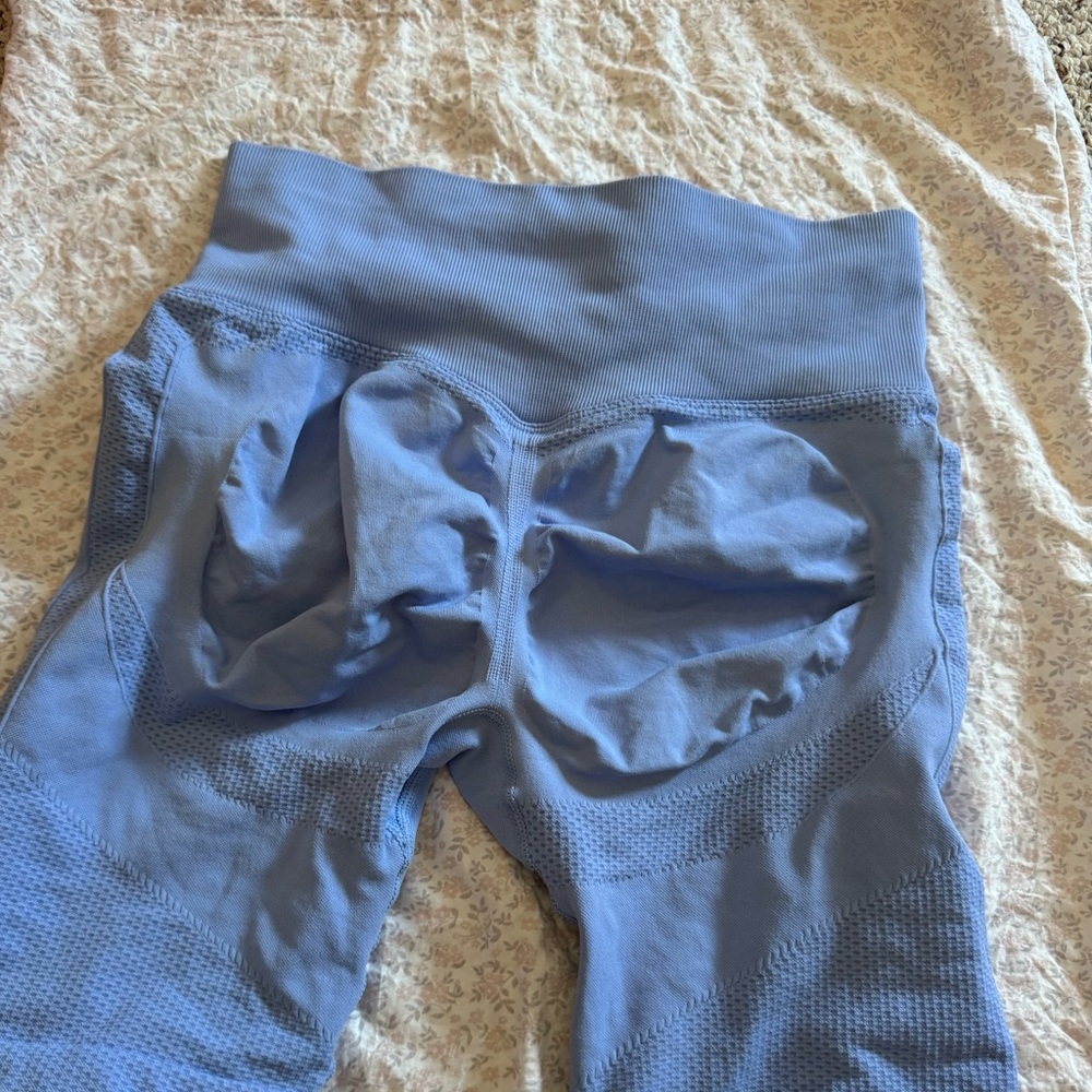 Blue- scrunch butt biker shorts